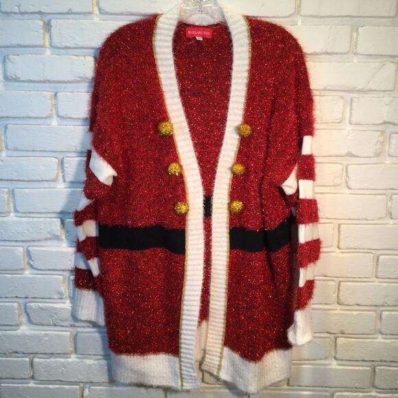 Ugly Christmas Sweater Open Cardigan Large - Picture 1 of 5